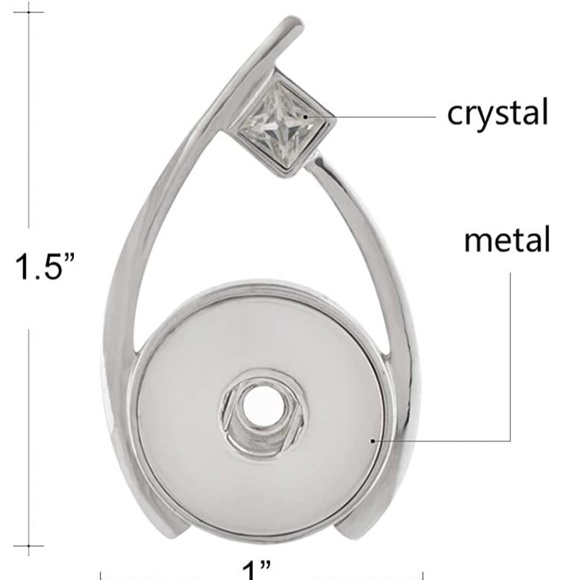 Snap Charm Pendant Necklace Includes Standard Size 20mm Snaps and 18" Rope Chain - Picture 4 of 7